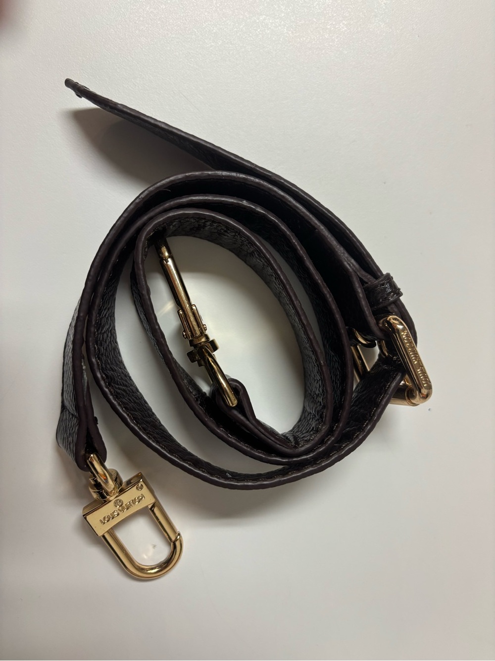 Louis Vuitton Crossbody Strap with Gold Hardware - Dark Brown